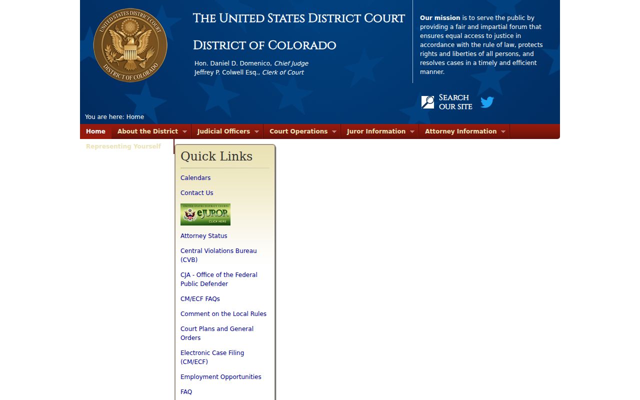 Montrose County District Court records compared with U.S. District Court for Colorado