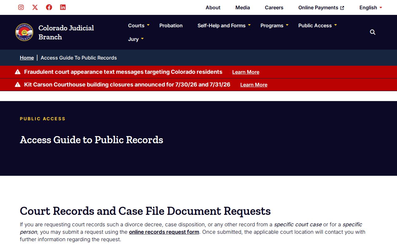 Montrose County court records public access guide