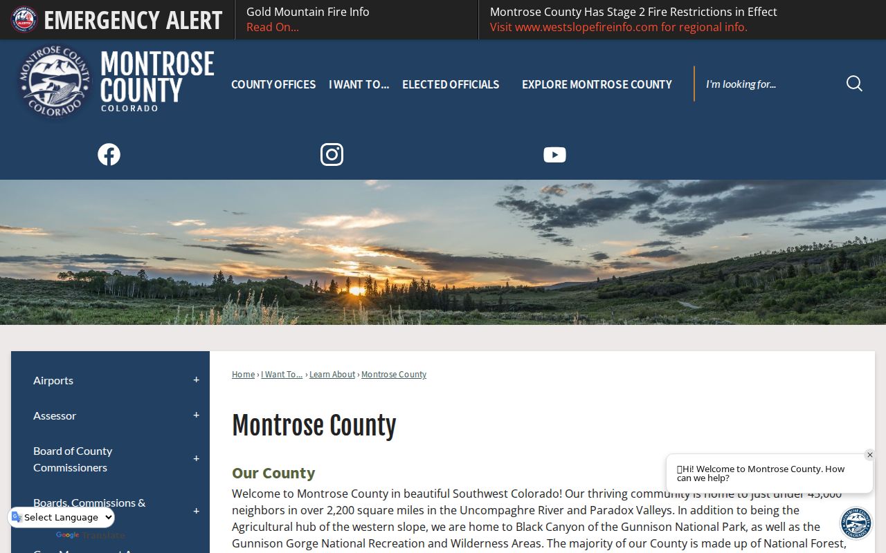 Montrose County court records county history page