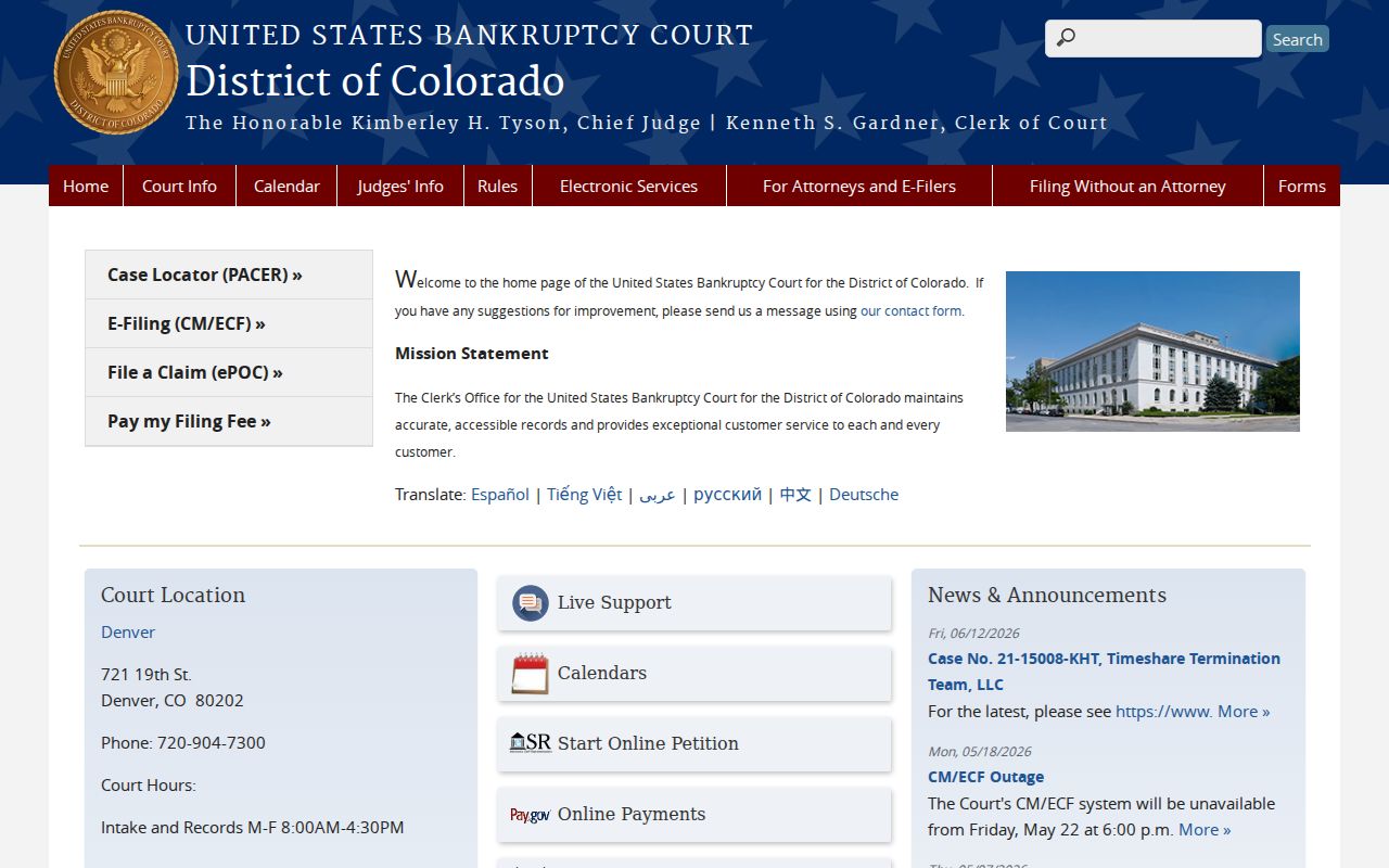 Montrose County probate records federal bankruptcy court reference